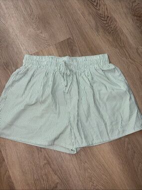 mittoshop Mint Green and White Striped Women’s Shorts